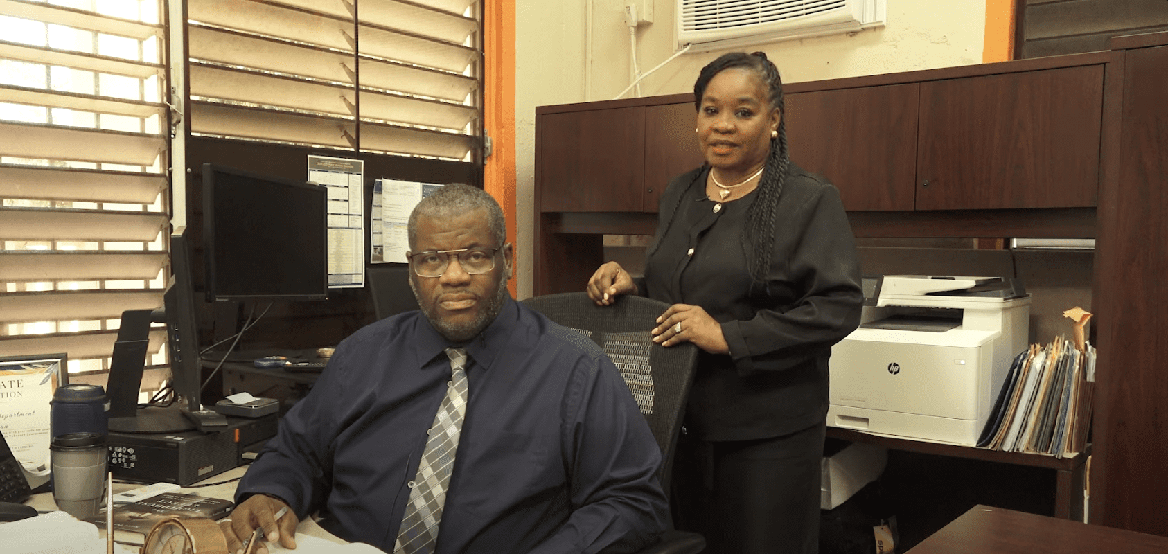 St. Thomas-St. John District Superintendent Stefan Jurgen and Deputy St. Thomas-St. John Superintendent Symra Dee Brown